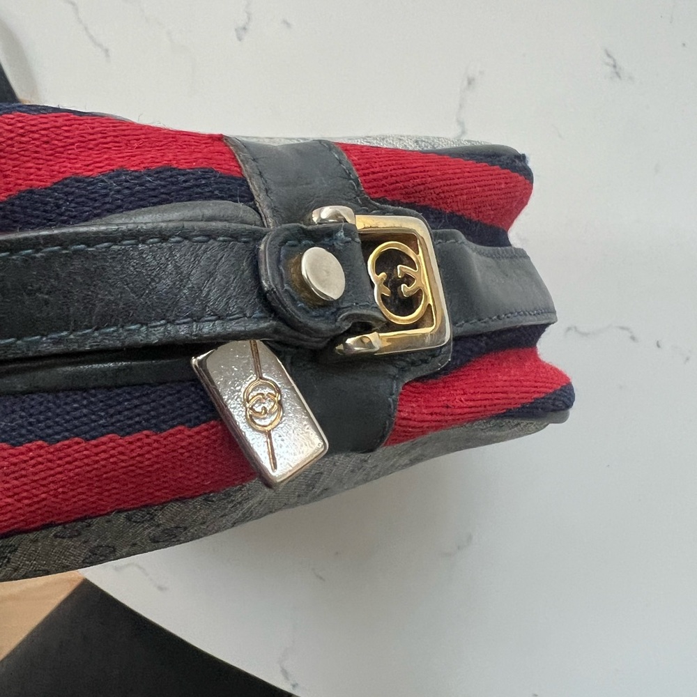 Vintage Gucci Crossbody Bag navy and red - Picture 3 of 6